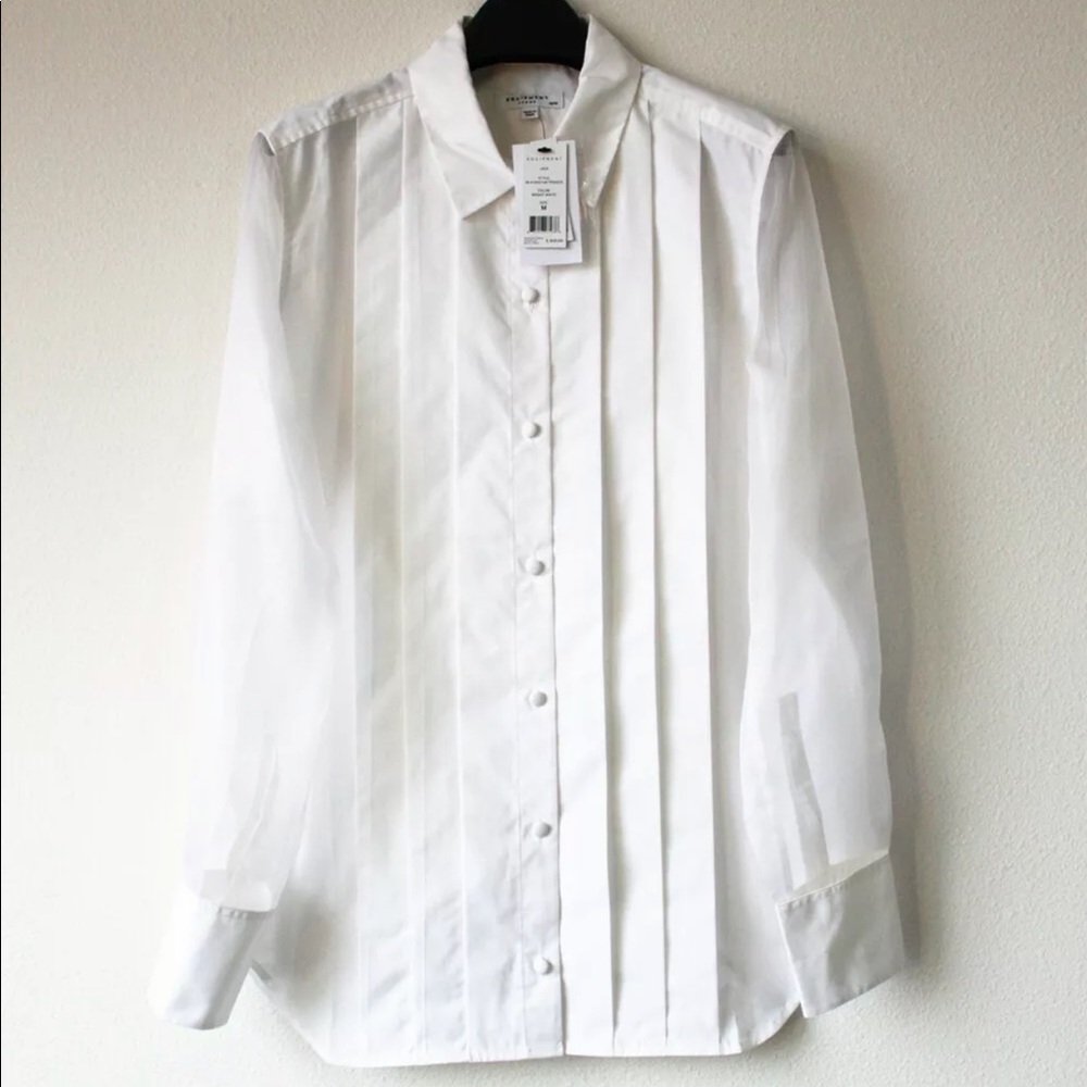 NWT equipment jack pleated semisheer shirt